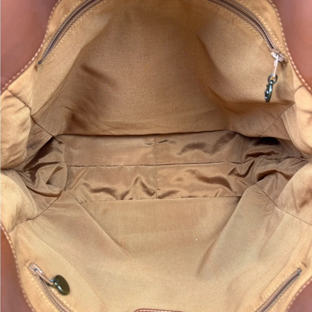 Authentic CHANEL brown leather CC tote tortoise handles